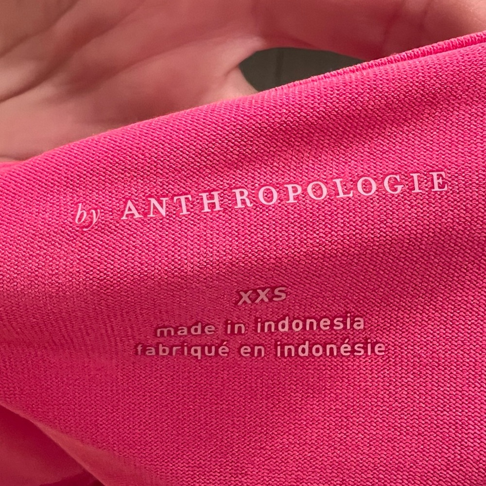 Anthropologie Cowl Neck Halter Top Hot Pink Sleeveless Stretch Tank Womens XS - Picture 9 of 11